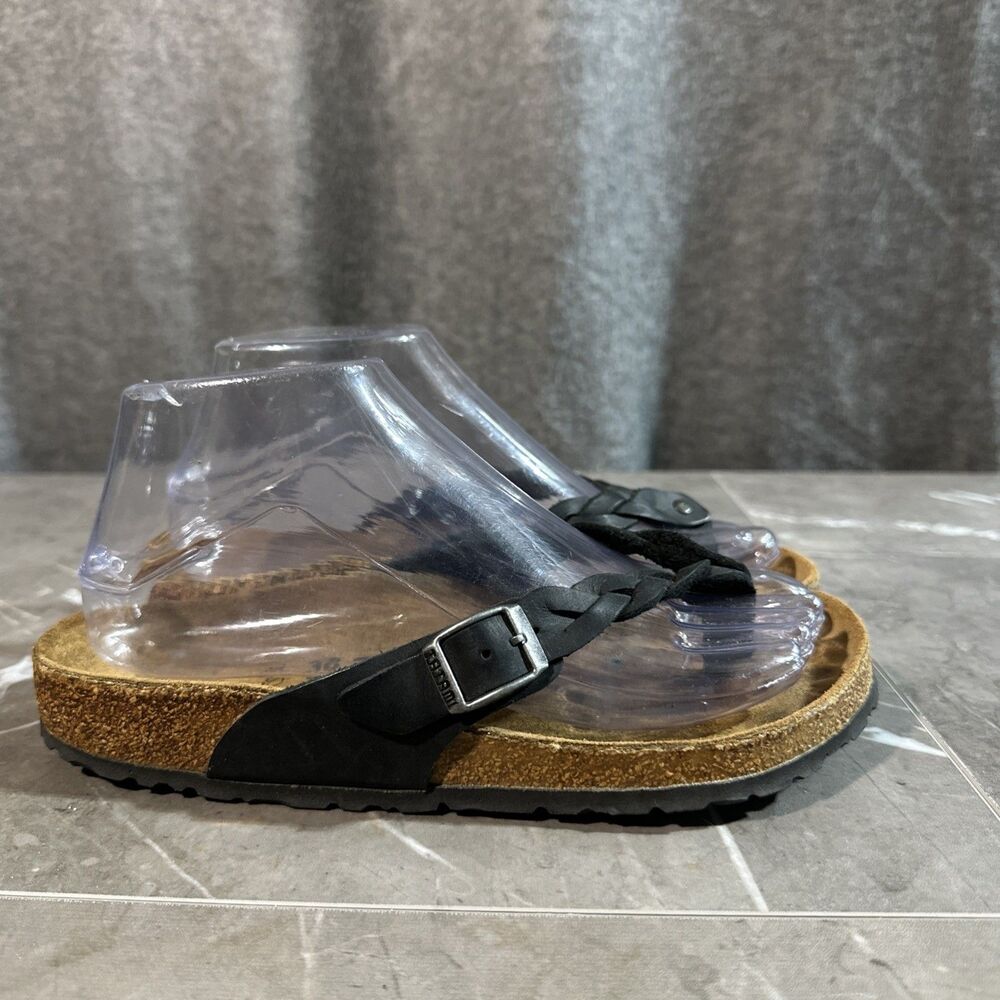 Tatami Birkenstock Black Leather Braided Thong Sandal Women’s US 36 EU 5 R B1